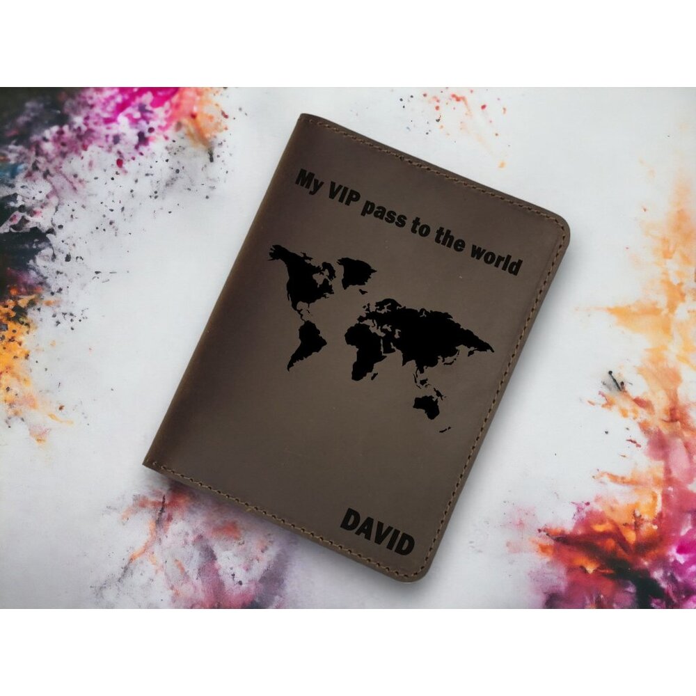 Leather Passport Cover | Dark Brown Crazy Horse Leather Passport Wallet